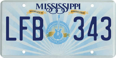 MS license plate LFB343