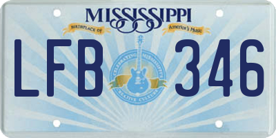 MS license plate LFB346