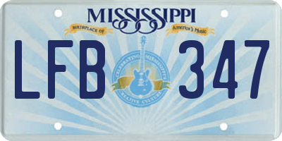 MS license plate LFB347