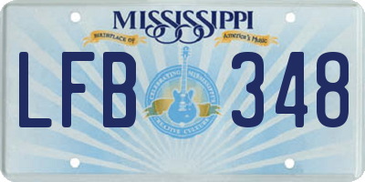 MS license plate LFB348