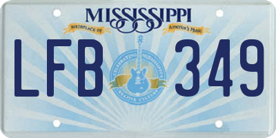 MS license plate LFB349