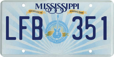 MS license plate LFB351