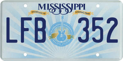 MS license plate LFB352