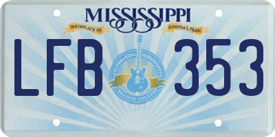 MS license plate LFB353
