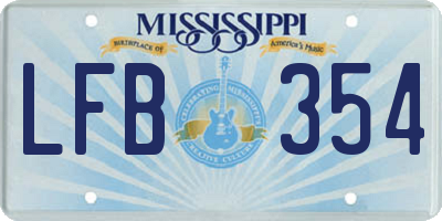 MS license plate LFB354
