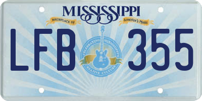 MS license plate LFB355