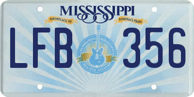 MS license plate LFB356