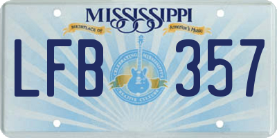 MS license plate LFB357