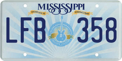 MS license plate LFB358