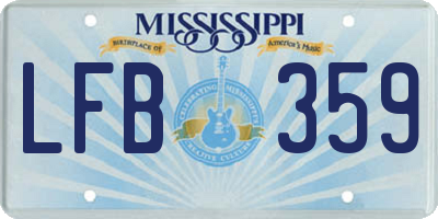MS license plate LFB359