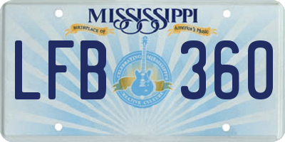 MS license plate LFB360