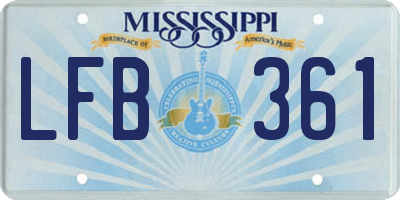 MS license plate LFB361