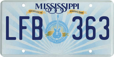 MS license plate LFB363