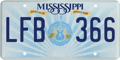 MS license plate LFB366