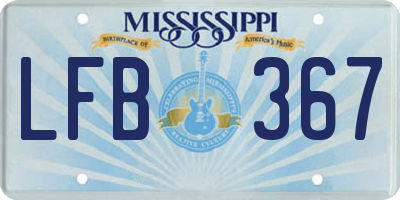 MS license plate LFB367