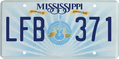MS license plate LFB371