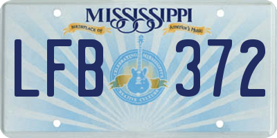 MS license plate LFB372