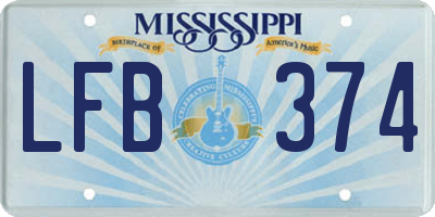 MS license plate LFB374