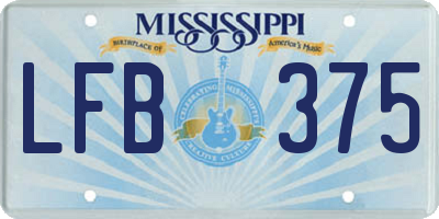 MS license plate LFB375