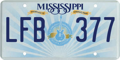 MS license plate LFB377