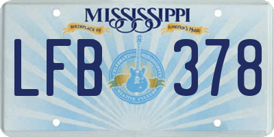 MS license plate LFB378