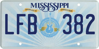 MS license plate LFB382