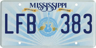 MS license plate LFB383