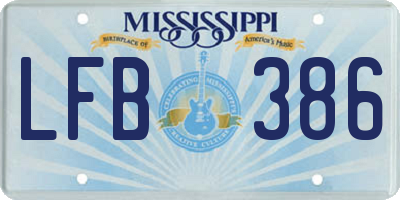 MS license plate LFB386