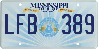 MS license plate LFB389