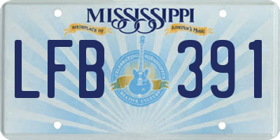 MS license plate LFB391