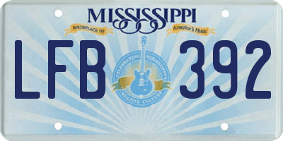 MS license plate LFB392