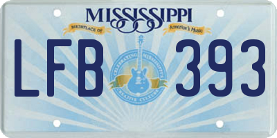 MS license plate LFB393