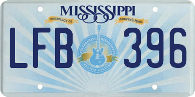 MS license plate LFB396