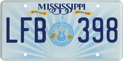 MS license plate LFB398