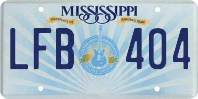 MS license plate LFB404