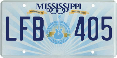 MS license plate LFB405