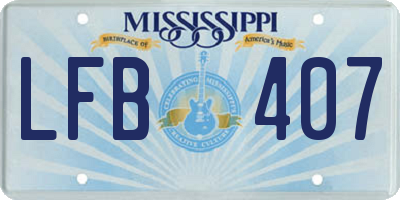 MS license plate LFB407