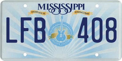 MS license plate LFB408
