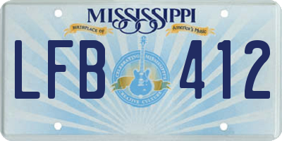 MS license plate LFB412