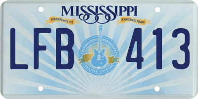 MS license plate LFB413