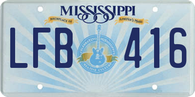 MS license plate LFB416