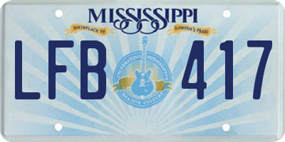 MS license plate LFB417