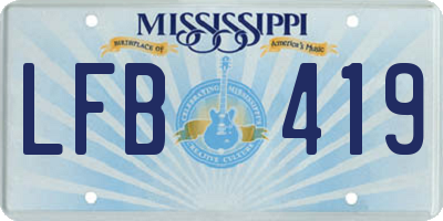 MS license plate LFB419