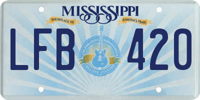 MS license plate LFB420