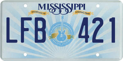 MS license plate LFB421