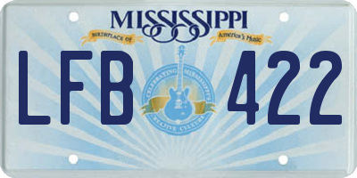 MS license plate LFB422