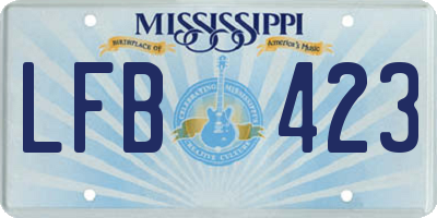 MS license plate LFB423
