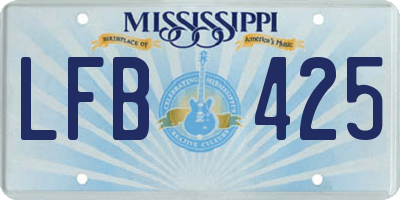 MS license plate LFB425