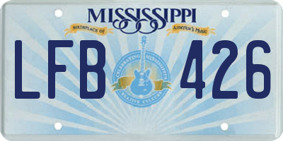 MS license plate LFB426