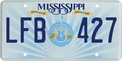 MS license plate LFB427